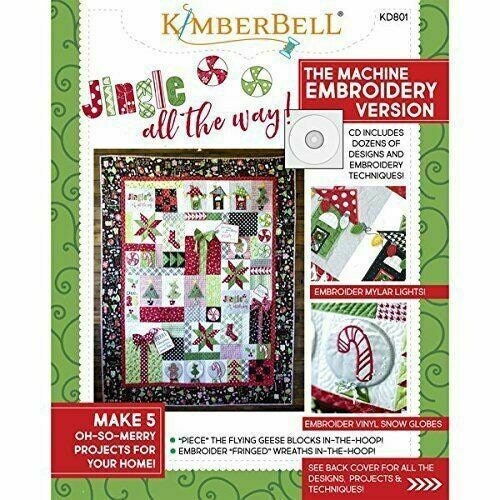 Kimberbell Jingle All The Way Quilt Machine Embroidery CD (Optional Fabric/Backing Kit Available)