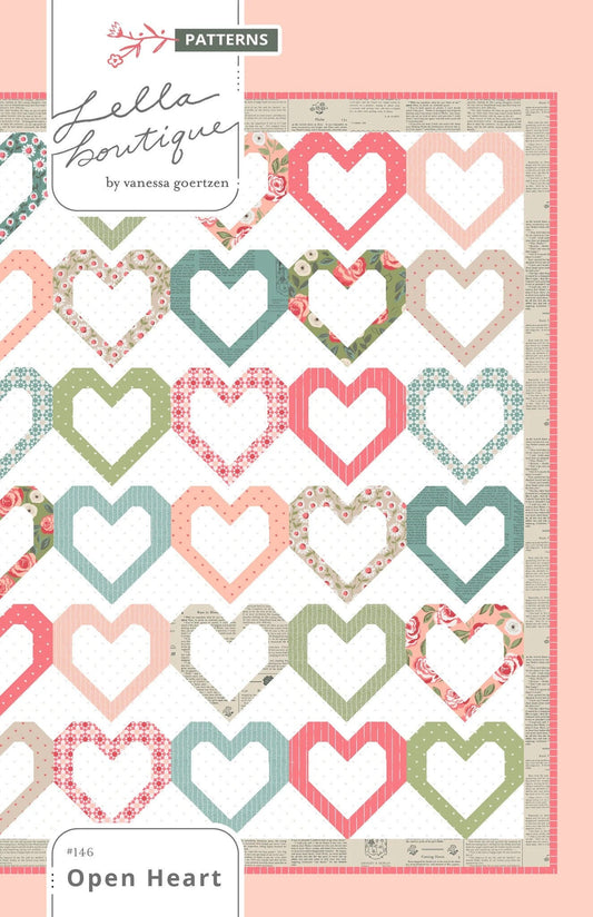 Lella Boutique Open Heart Quilt Pattern Finished Size: 67.5"x79.5"