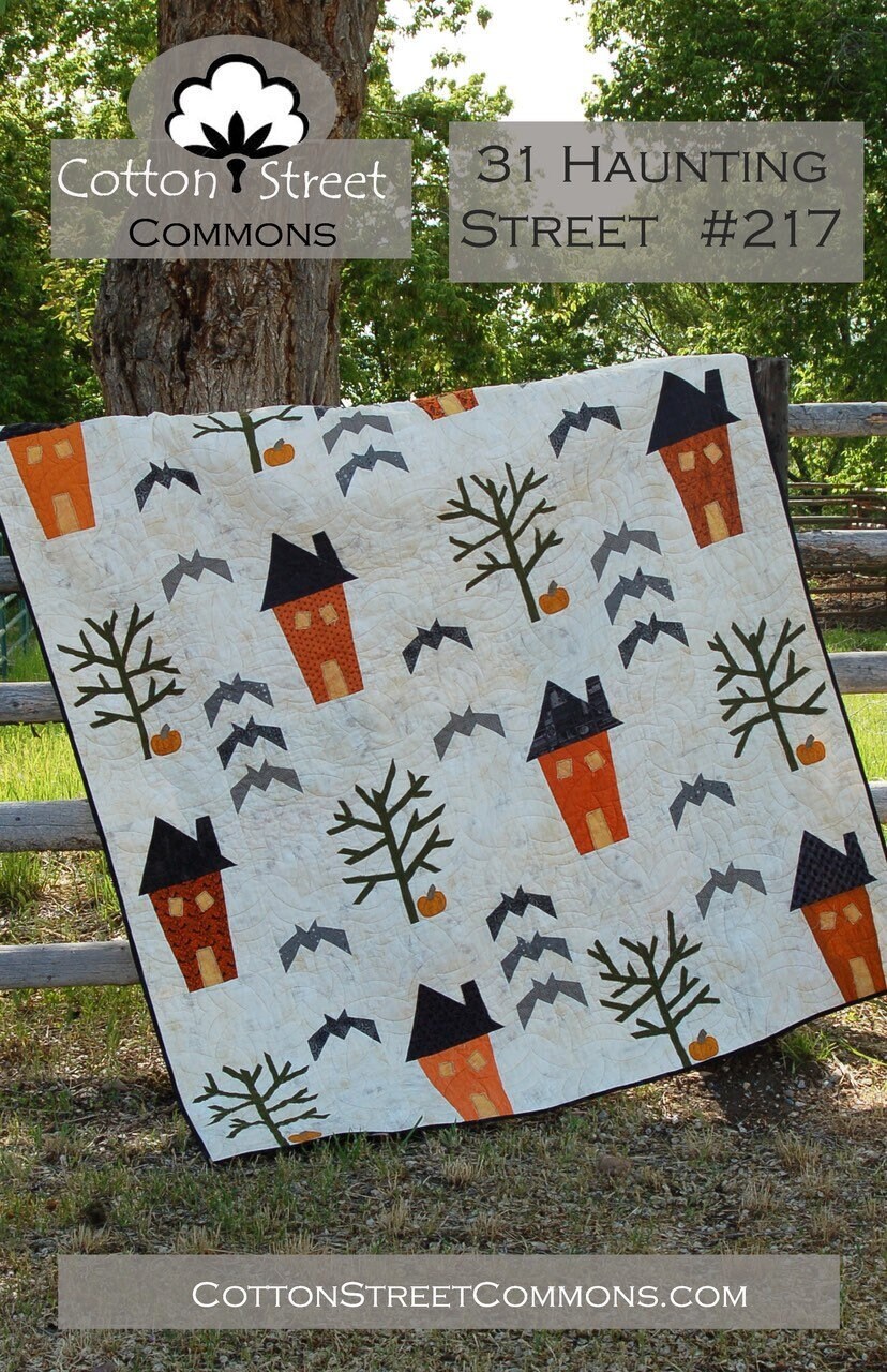 Digital Download Cotton Street Commons 31 Haunting Street Quilt Pattern Finished Size 65"x75"