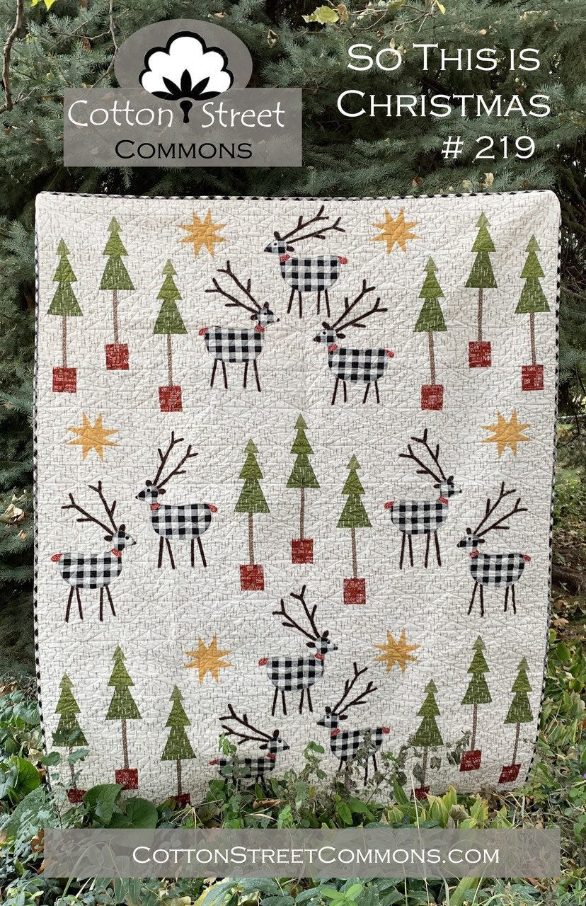 Digital Download Cotton Street Commons So This is Christmas Quilt Pattern Finished Size 60"x75"