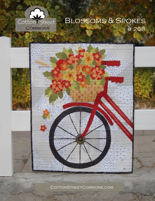 Cotton Street Commons Blossoms & Spokes Wallhanging Pattern Finished Size 30”x36”