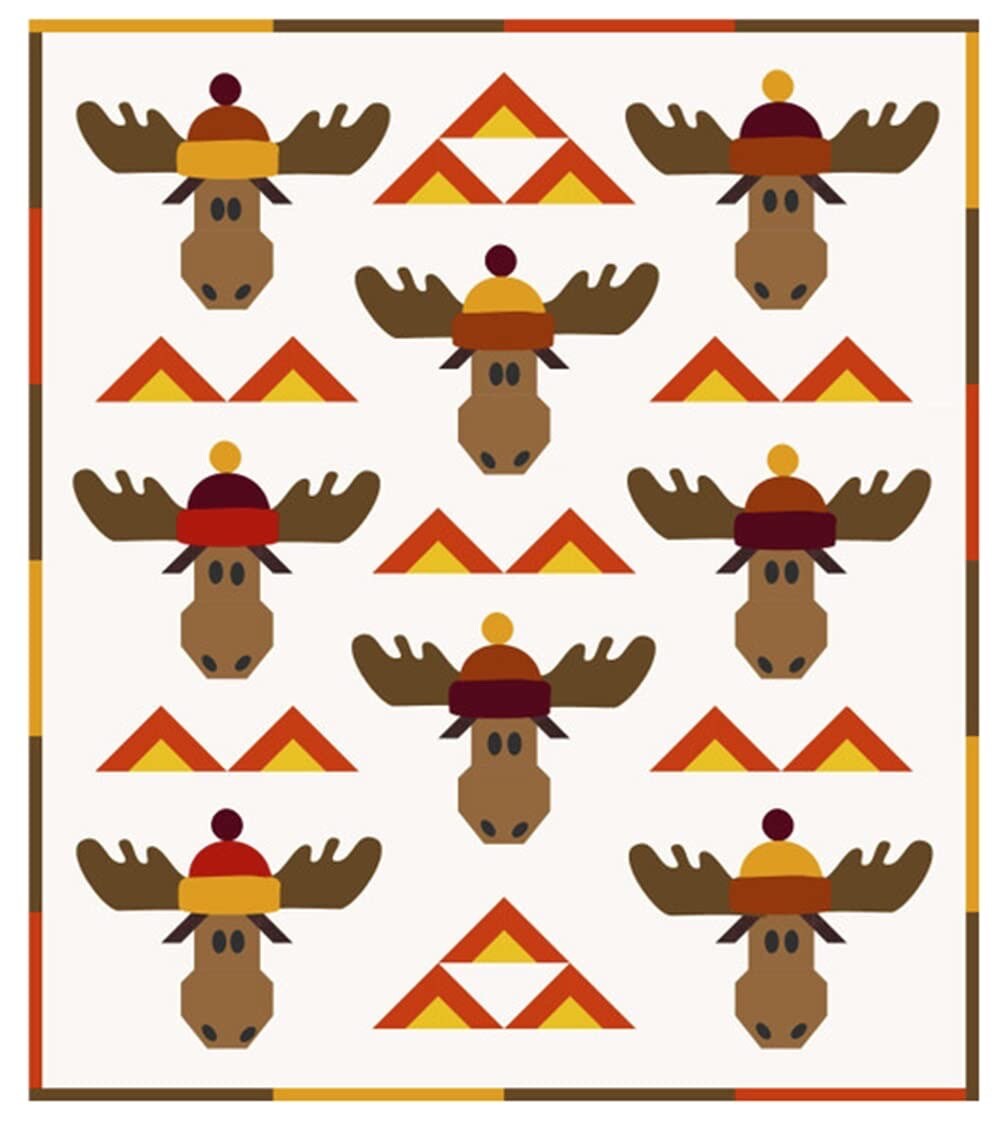 Digital Download Cotton Street Commons Chocolate Moose Quilt Pattern Finished Size 70"x80"