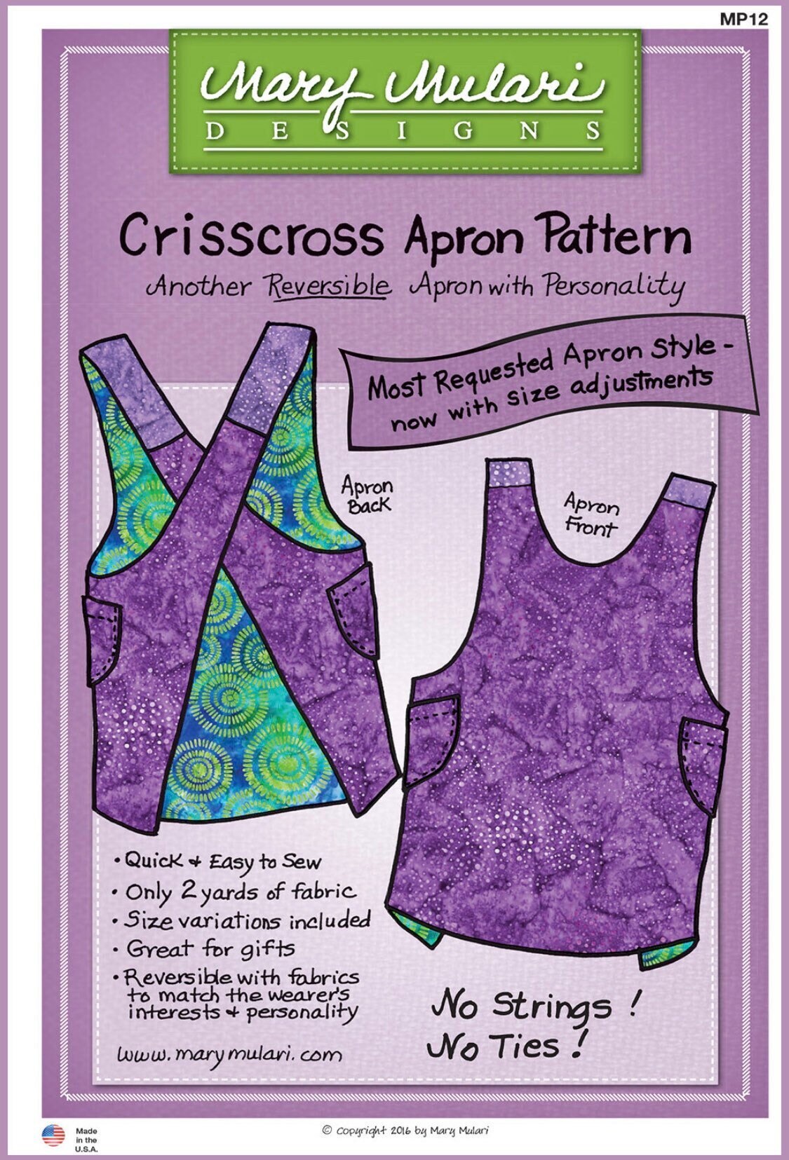 Mary Mulari Crisscross Reversible Apron Pattern