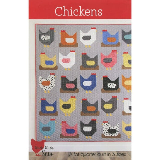 Cluck Cluck Sew Chickens Quilt Pattern (3 Size Variations Per Pattern)