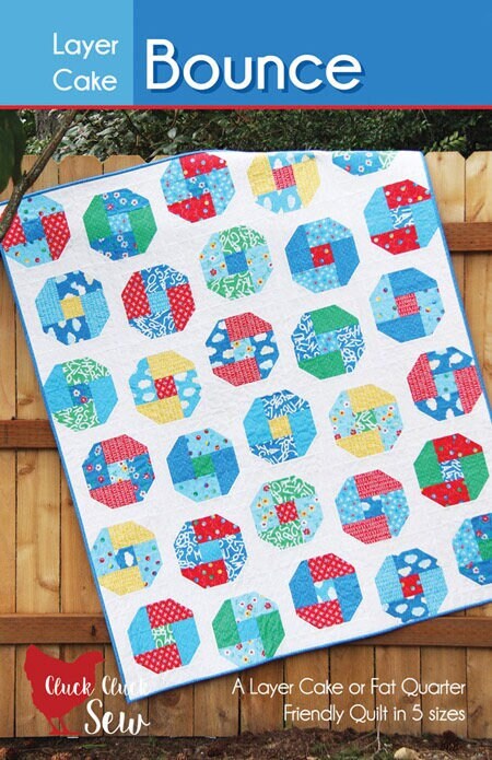 Cluck Cluck Sew Layer Cake Bounce Quilt Pattern (5 Size Variations Per Pattern)