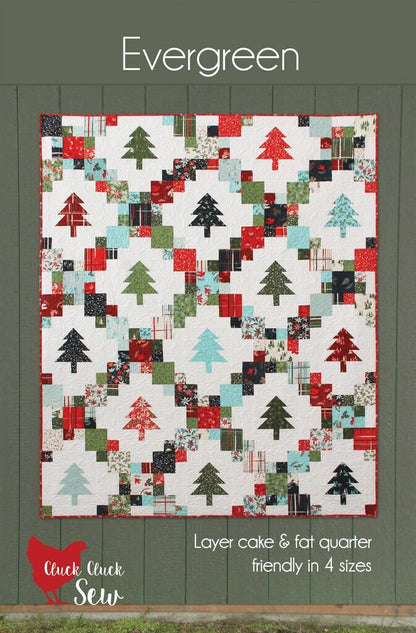 Cluck Cluck Sew Evergreen Quilt Pattern (4 Size Variations Per Pattern)