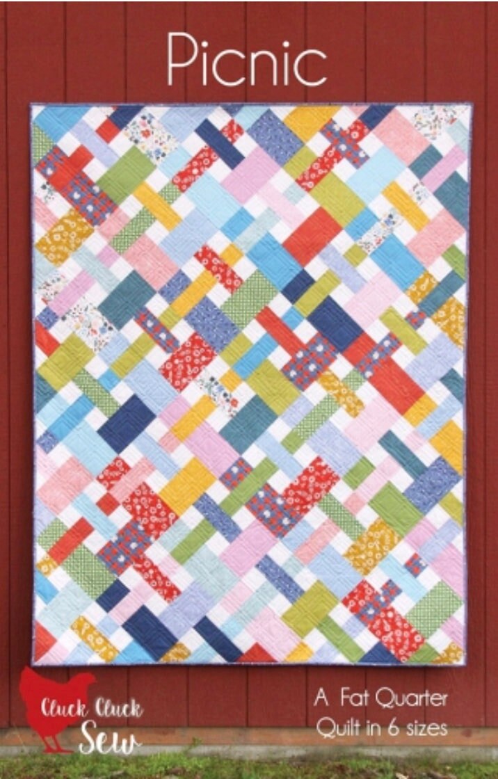 Cluck Cluck Sew Picnic Quilt Pattern (6 Size Variations Per Pattern)