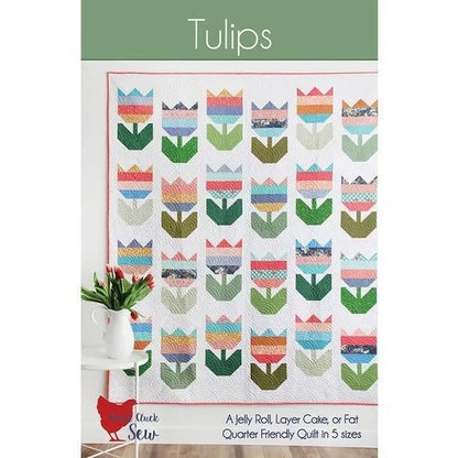 Cluck Cluck Sew Tulips Quilt Pattern (5 Size Variations Per Pattern)