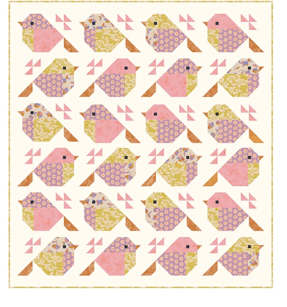 Pen + Paper Patterns Sparrows Quilt Pattern Finished Size: 65.5”x71” (Optional Fineline Glue Tip Sets)