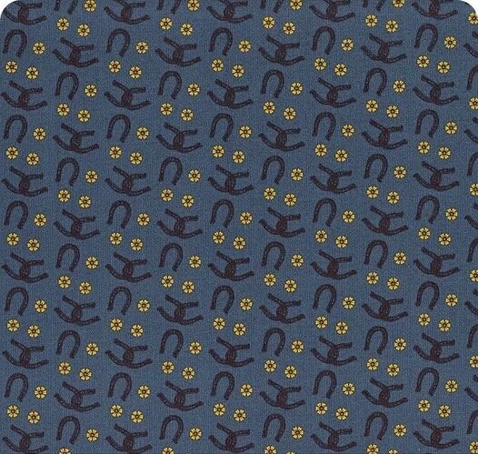 Riley Blake Wild Rose Fabric Collection Horseshoes on Denim Premium 100% Cotton Quilt Shop Quality Fabrics