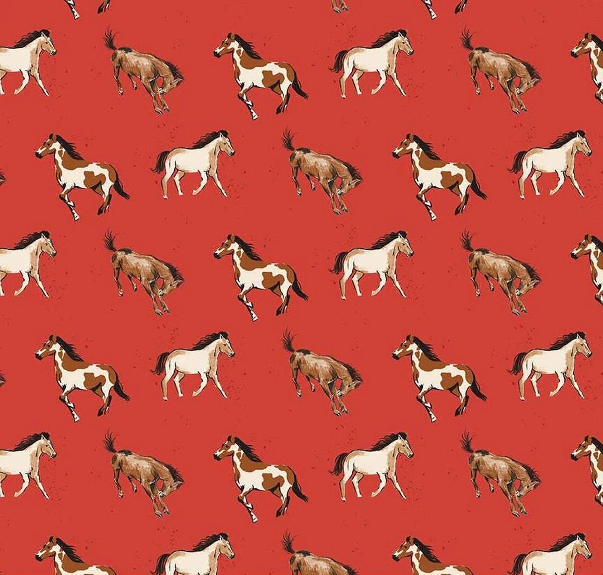 Riley Blake Wild Rose Fabric Collection Horses on Red Premium 100% Cotton Quilt Shop Quality Fabrics