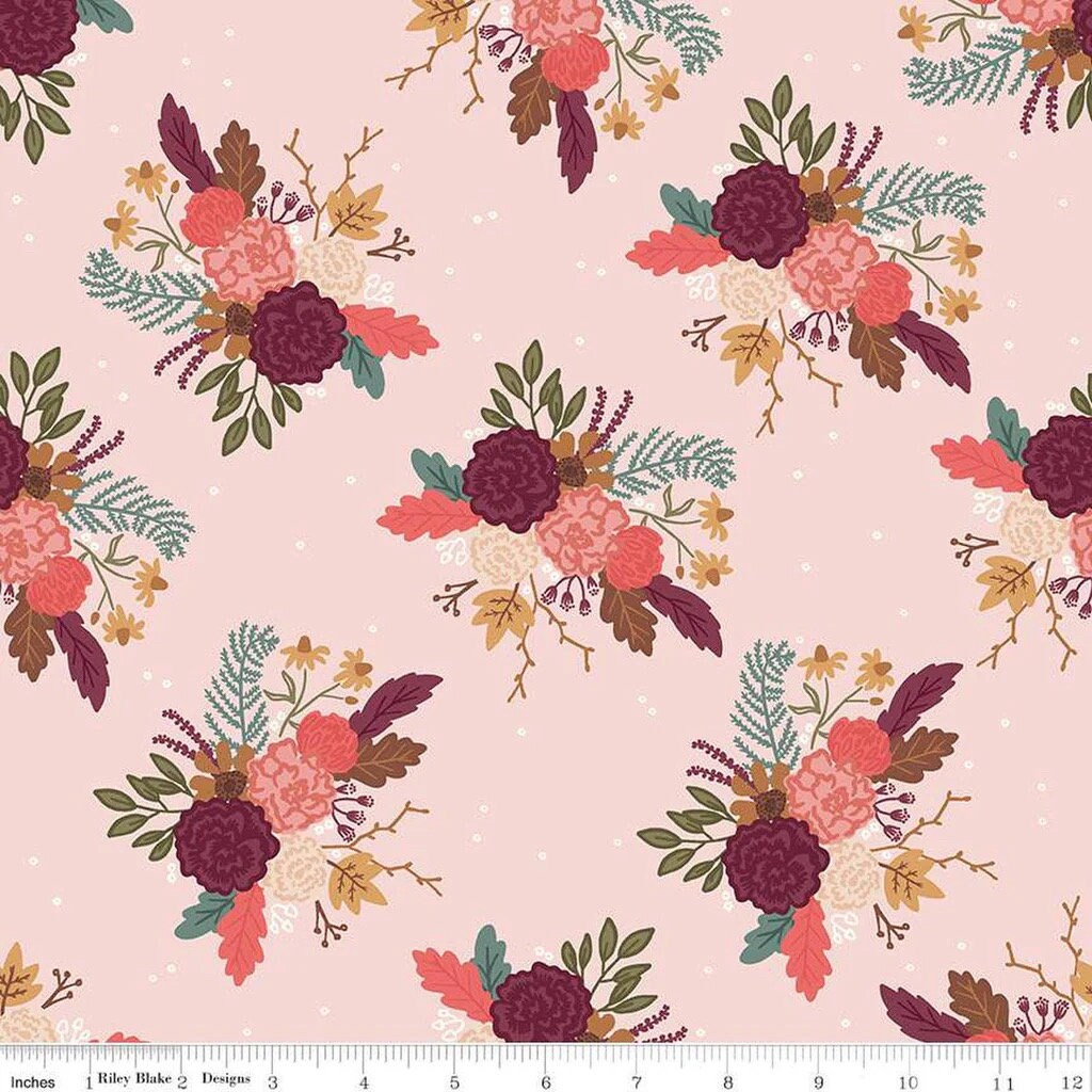 Riley Blake Sweetbriar Fabric Collection Sweetbriar Main Print on Blush Premium 100% Cotton Quilt Shop Quality Fabrics