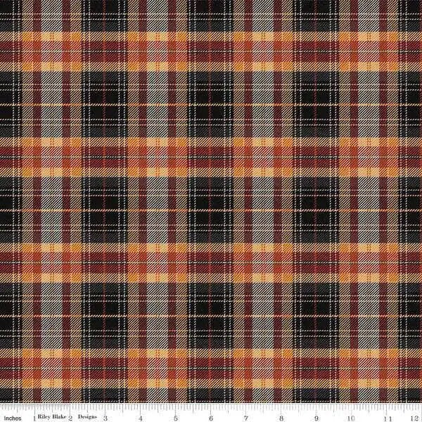 Riley Blake John Wayne Designs Fabric Collection Plaid on Charcoal Premium 100% Cotton Quilt Shop Quality Fabrics