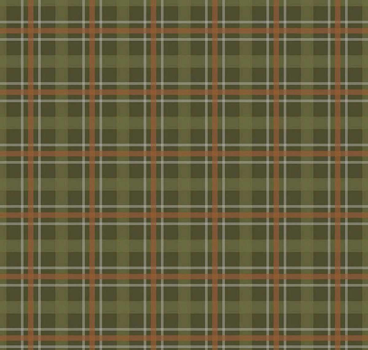 Riley Blake Cretaceous Fabric Collection Cretaceous Plaid on Hunter Premium 100% Cotton