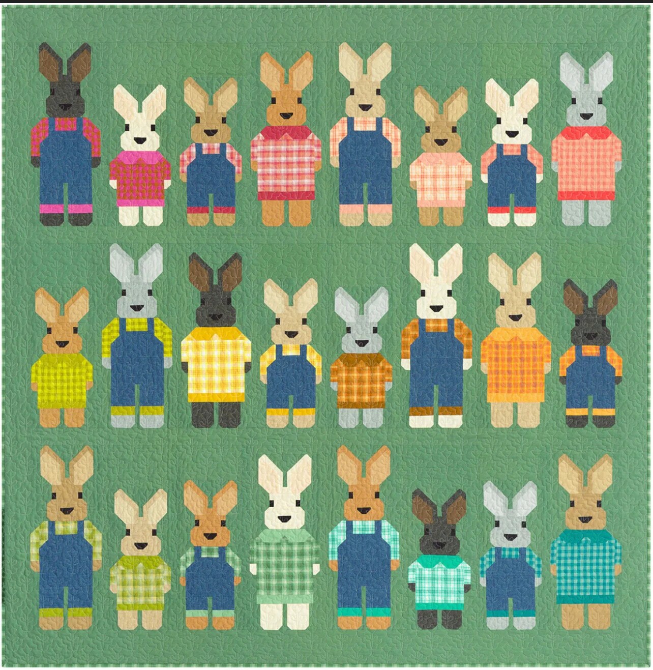 Elizabeth Hartman The Bunny Bunch Quilt Pattern Finished Size: 73"x75"