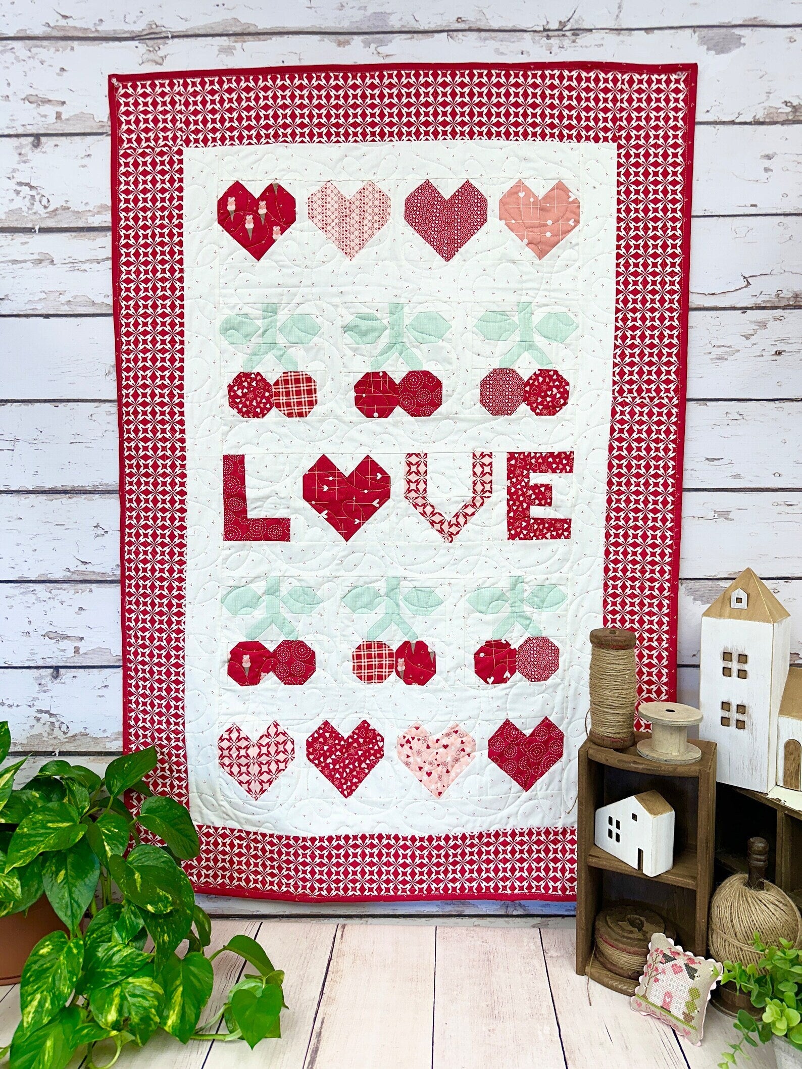 LAST RESTOCK! Riley Blake This Is Love Wall Hanging Quilt Kit Featuring Sandy Gervais I Love Us! Fabric Collection Finished Size: 32"x46"