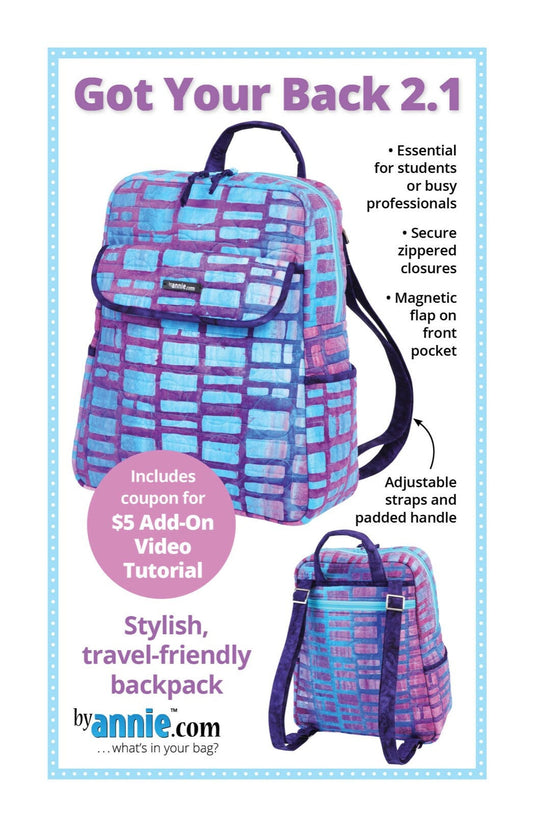 ByAnnie Got Your Back 2.1 Backpack Pattern (14 Colors of 18"x54" Mesh Packs Sold Separately)