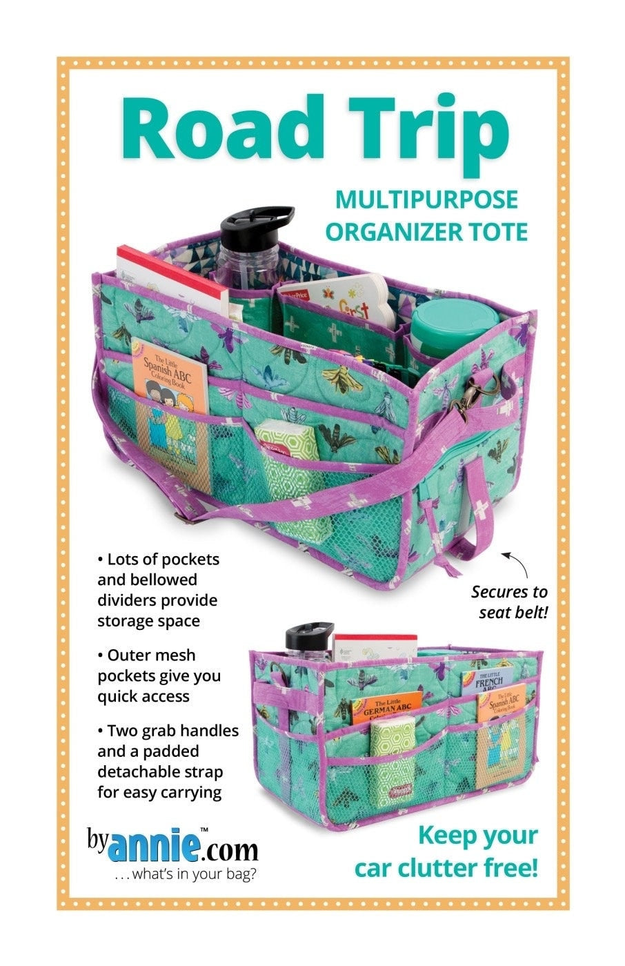 ByAnnie Case Road Trip Organizer Pattern Finished Size: 15.5"x8"x8" (14 Colors of 18"x54" Mesh Packs Sold Separately)