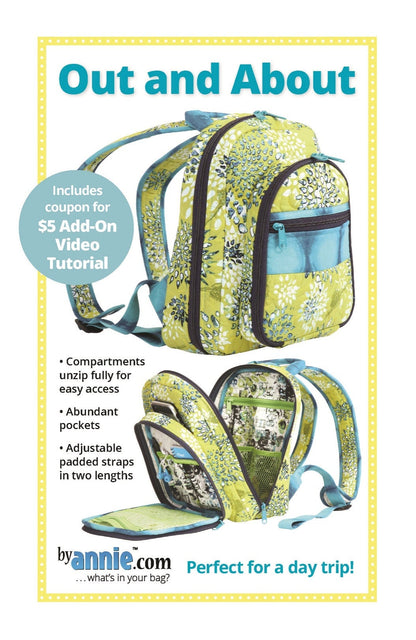 ByAnnie Out and About Backpack Pattern (14 Colors of 18"x54" Mesh Packs Sold Separately)