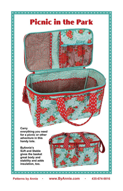 ByAnnie Picnic In The Park Tote Pattern Finished Size: 9"x16"x8.5" (14 Colors of 18"x54" Mesh Packs Sold Separately)