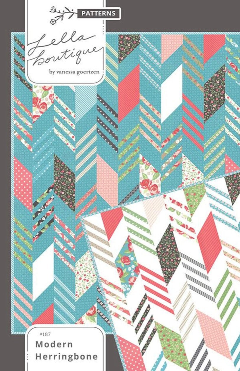 Lella Boutique Modern Herringbone Quilt Pattern Finished Size: 63 1/2" x 76 3/4"