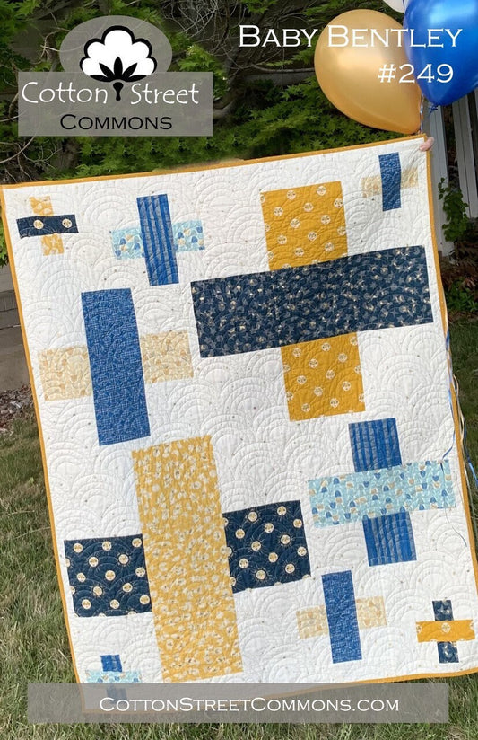 DIGITAL DOWNLOAD Cotton Street Commons Baby Bentley Quilt Pattern Finished Size: 42”x54”