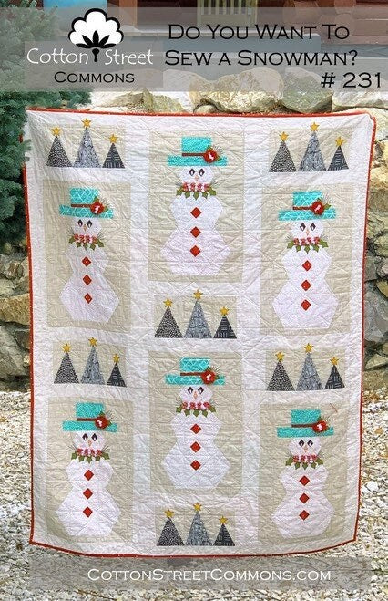 Cotton Street Commons Do You Want to Sew a Snowman? Quilt Pattern Finished Size 60”x73”