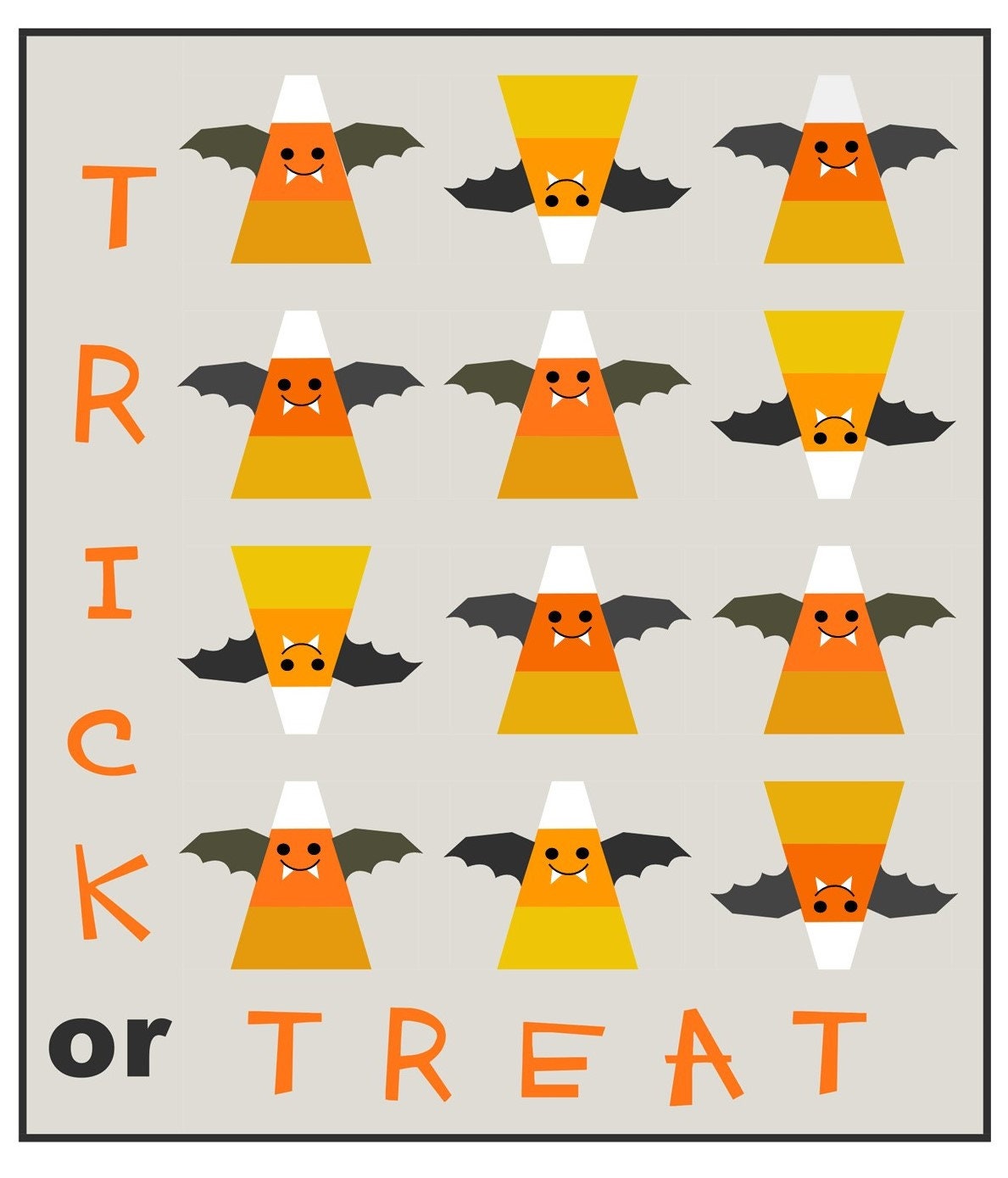 Digital Download Cotton Street Commons Trick or Treat Quilt Pattern Finished Size: 60"x70"