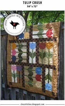 Laugh Yourself Into Stitches Tulip Crush Quilt Pattern Finished Size: 54”x72”