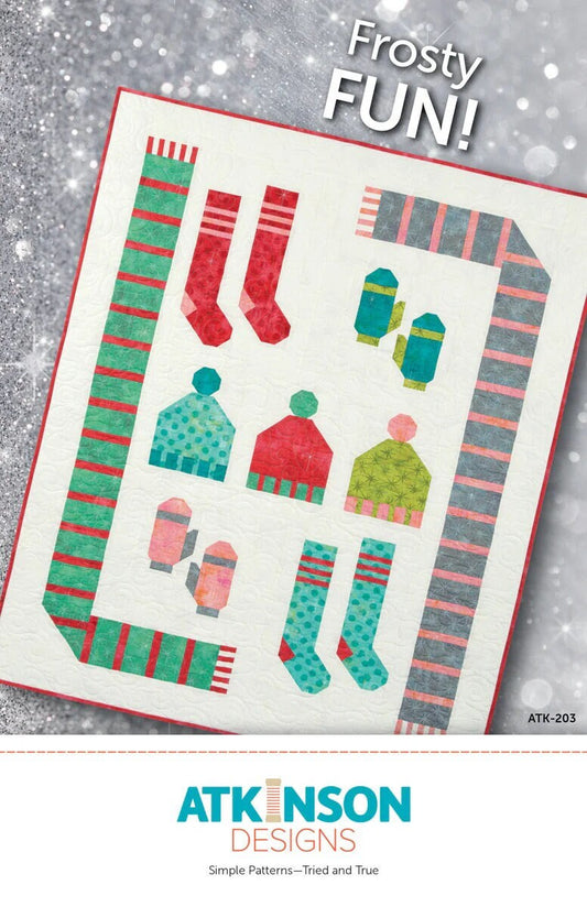 Atkinson Designs Frosty Fun Quilt Pattern Finished Size: 46.5" x 57.5"