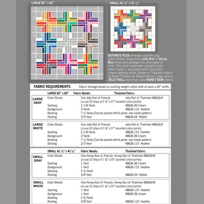 Robin Pickens Quilt Patterns Definite Plus Quilt Pattern (2 Size Variations Per Pattern)