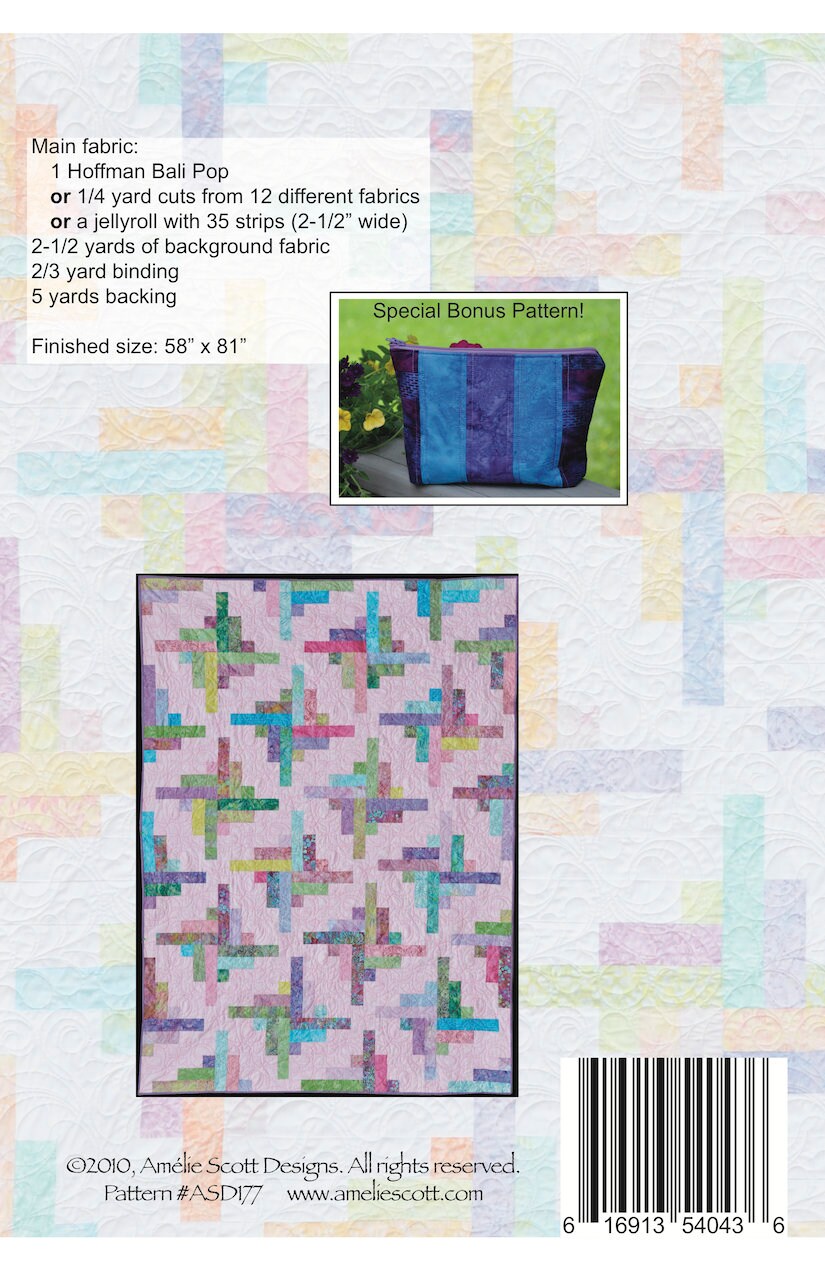 Amelie Scott Designs Whirygig Quilt Pattern Finished Size: 58"x81"