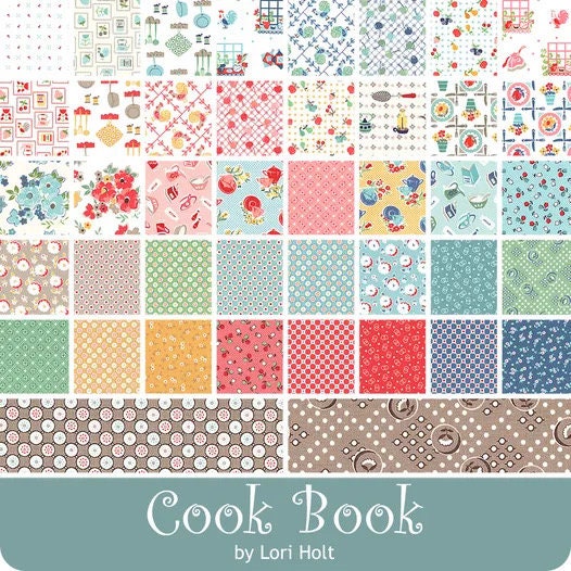 LAST RESTOCK!!! Riley Blake Pot Luck Stars Quilt Kit Featuring Lori Holt Cook Book Fabric Collection Finished Size: 65"x65"