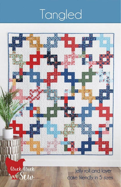 Cluck Cluck Sew Tangled Quilt Pattern (5 Size Variations Per Pattern)