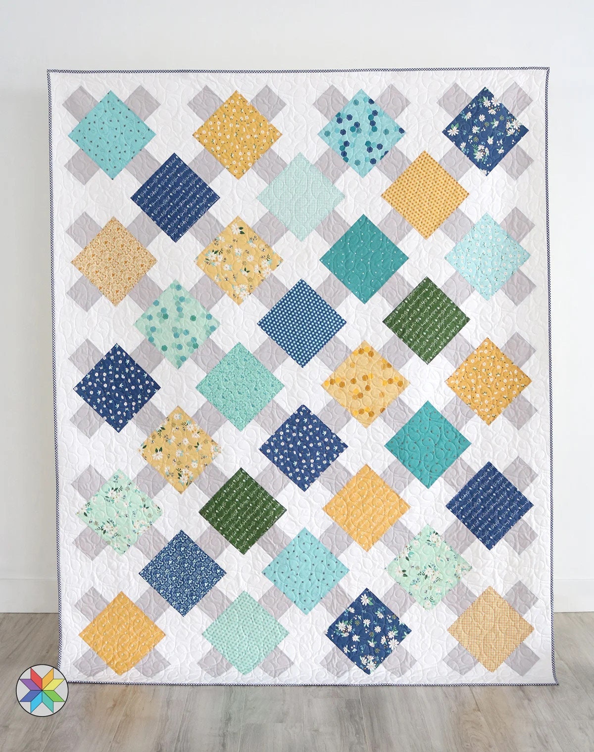 A Bright Corner Prime Time Quilt Pattern (4 Size Variations Per Pattern)