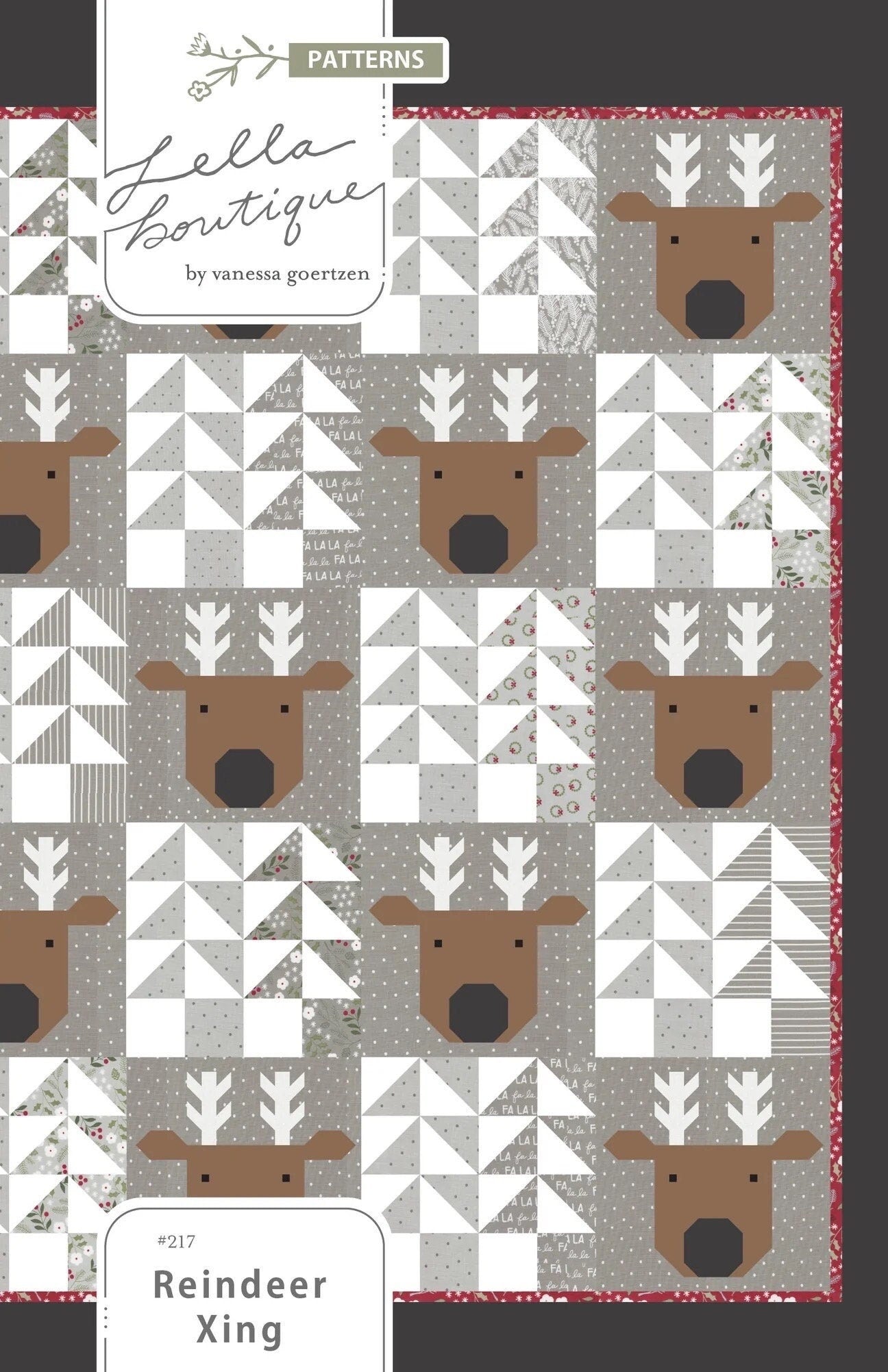 Lella Boutique Reindeer Xing Quilt Pattern Finished Size: 80.5"x80.5"