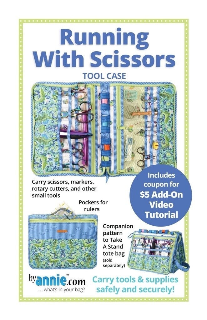 ByAnnie Running With Scissors Tool Case Pattern (14 Colors of 18"x54" Mesh Packs Sold Separately)