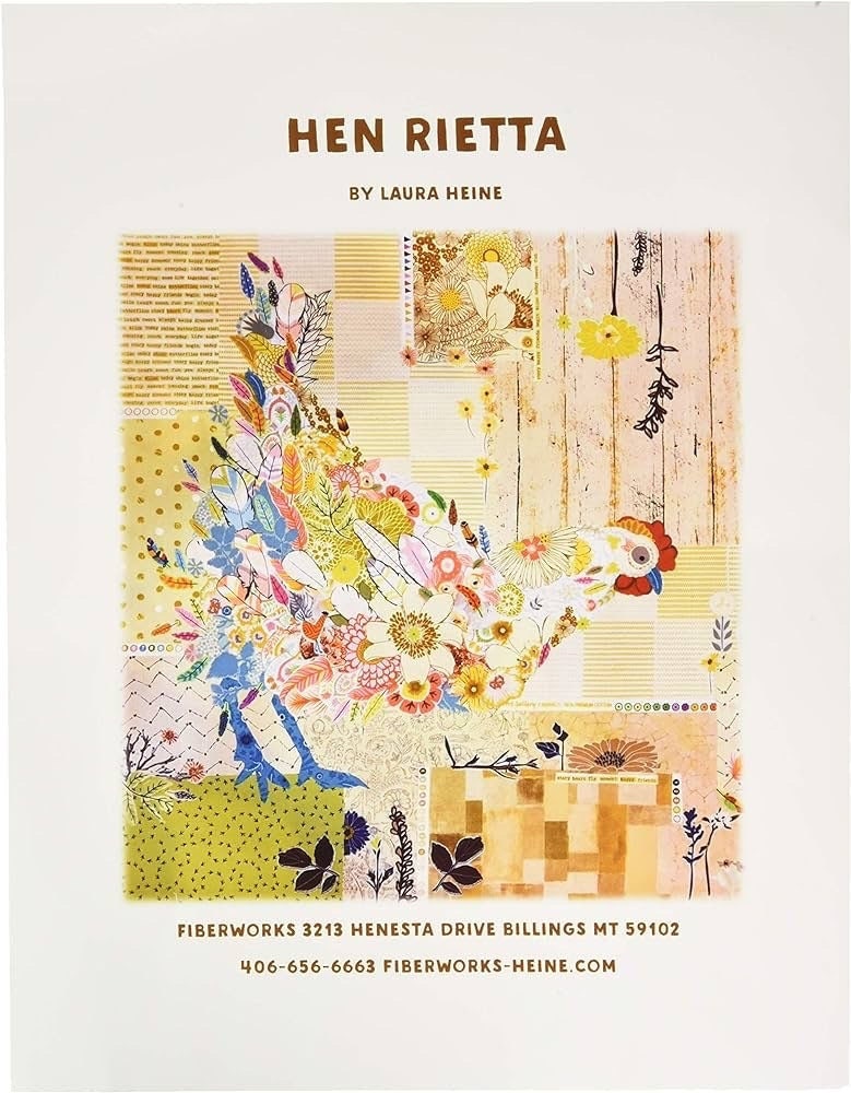 Laura Heine Hen Rietta Collage Wall Quilt Pattern Finished Size: 29"x30"