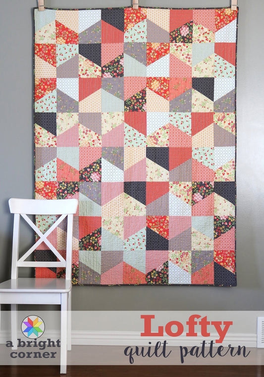 A Bright Corner Lofty Quilt Pattern (4 Size Variations Per Pattern)