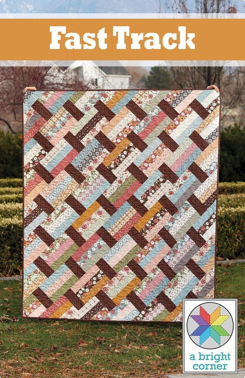 A Bright Corner Fast Track Quilt Pattern (4 Size Variations Per Pattern)