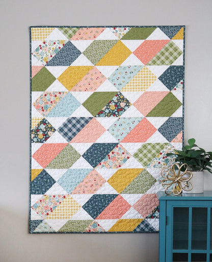 A Bright Corner Plot Twist Quilt Pattern (5 Size Variations Per Pattern)