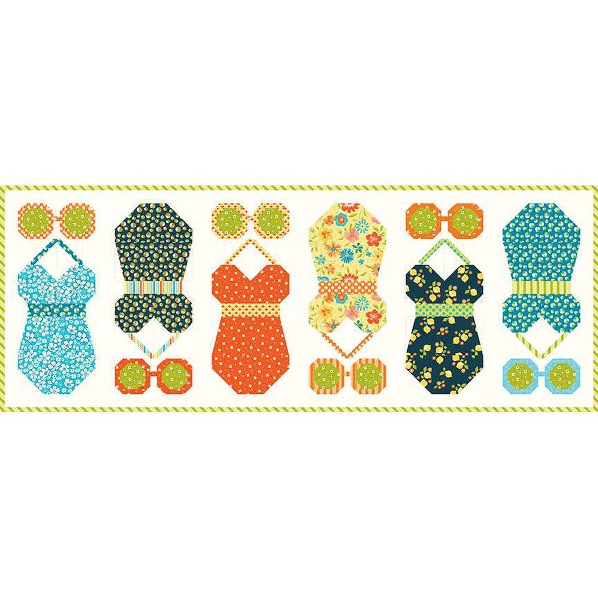 READY TO SHIP!! Riley Blake Ready Set Summer Table Runner Kit Featuring Sandy Gervais Here Comes The Sun Fabric Collection