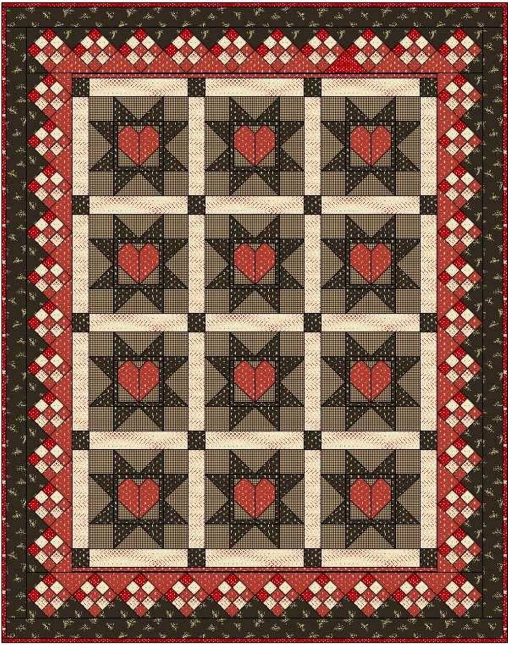 Laugh Yourself Into Stitches Farmhouse Love Quilt Pattern Finished Size: 57"x73"