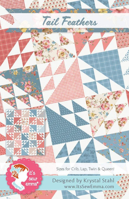 Riley Blake It's Sew Emma Tail Feathers Quilt Kit Featuring Countryside Fabric Collection Finished Size: 60.5"x72.5"