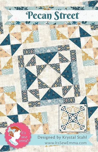 It’s Sew Emma Pecan Street Quilt Pattern Finished Size: 56.5"x56.5"