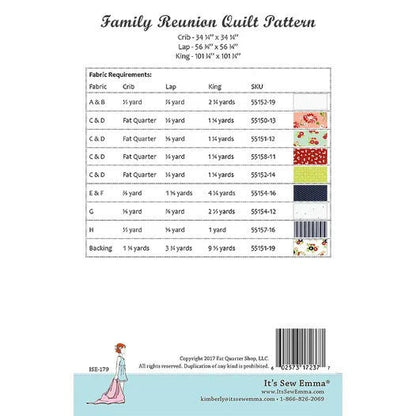 It’s Sew Emma Family Reunion Quilt Pattern (includes 3 sizes in each pattern)