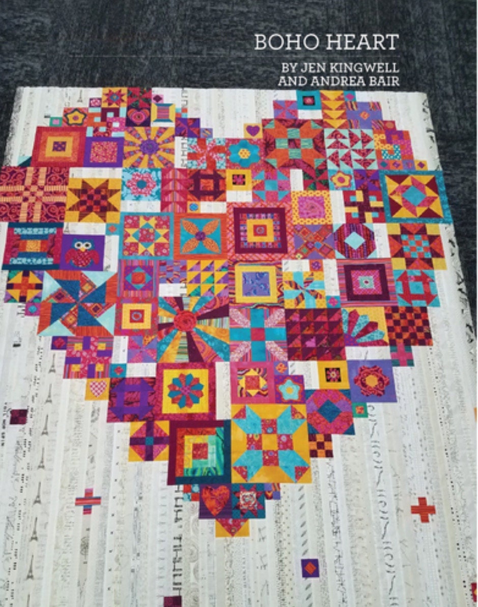 Jen Kingwell Designs Boho Heart Booklet Quilt Pattern (Finished Size: 68”x80”)