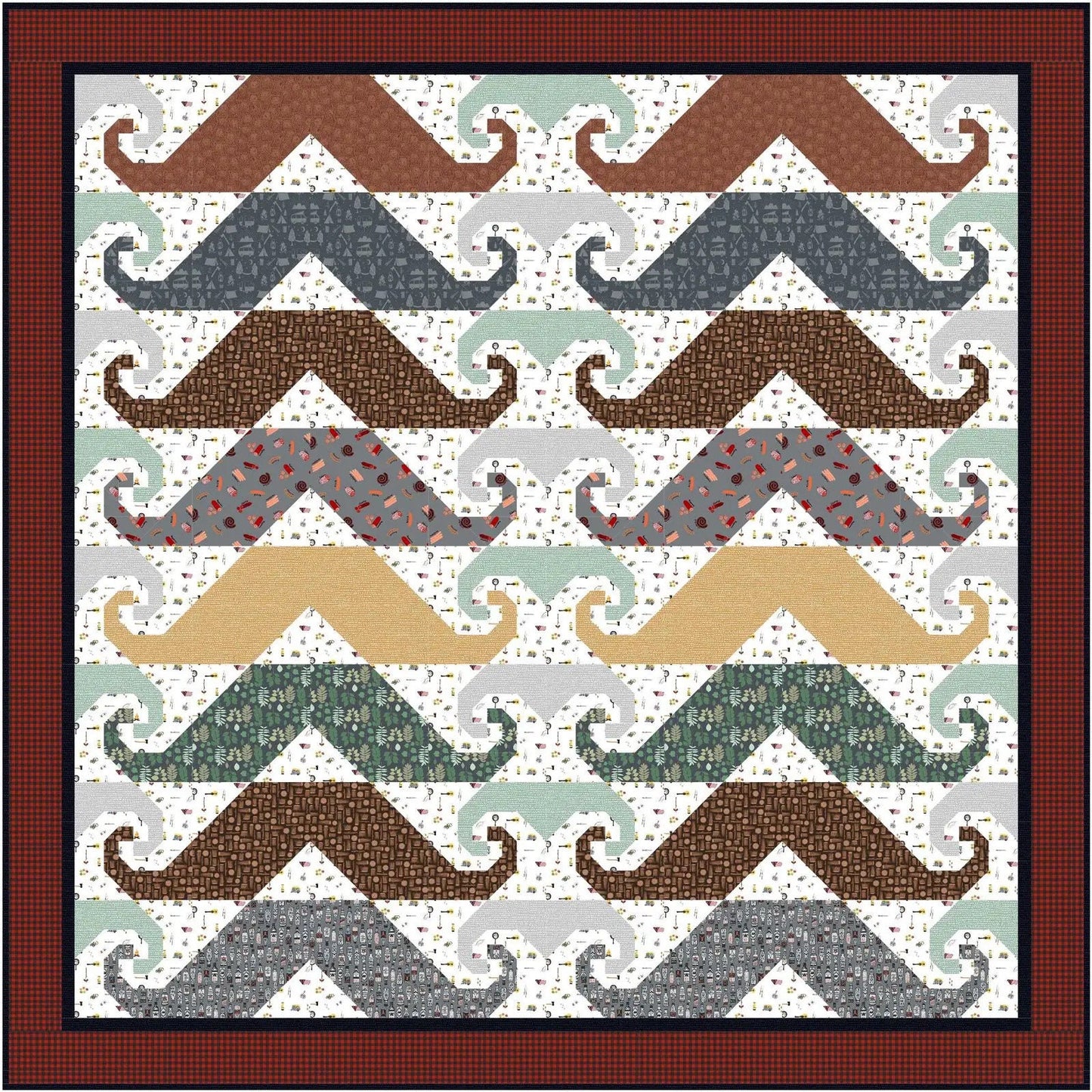 Tourmaline & Thyme Mustache Quilt Pattern Finished Size: 74"x74"