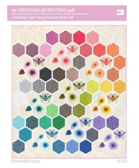 Violet Craft The Honeycomb Abstractions: A Foundation Paper Piecing Project Pattern (3 Size Variations Per Pattern)