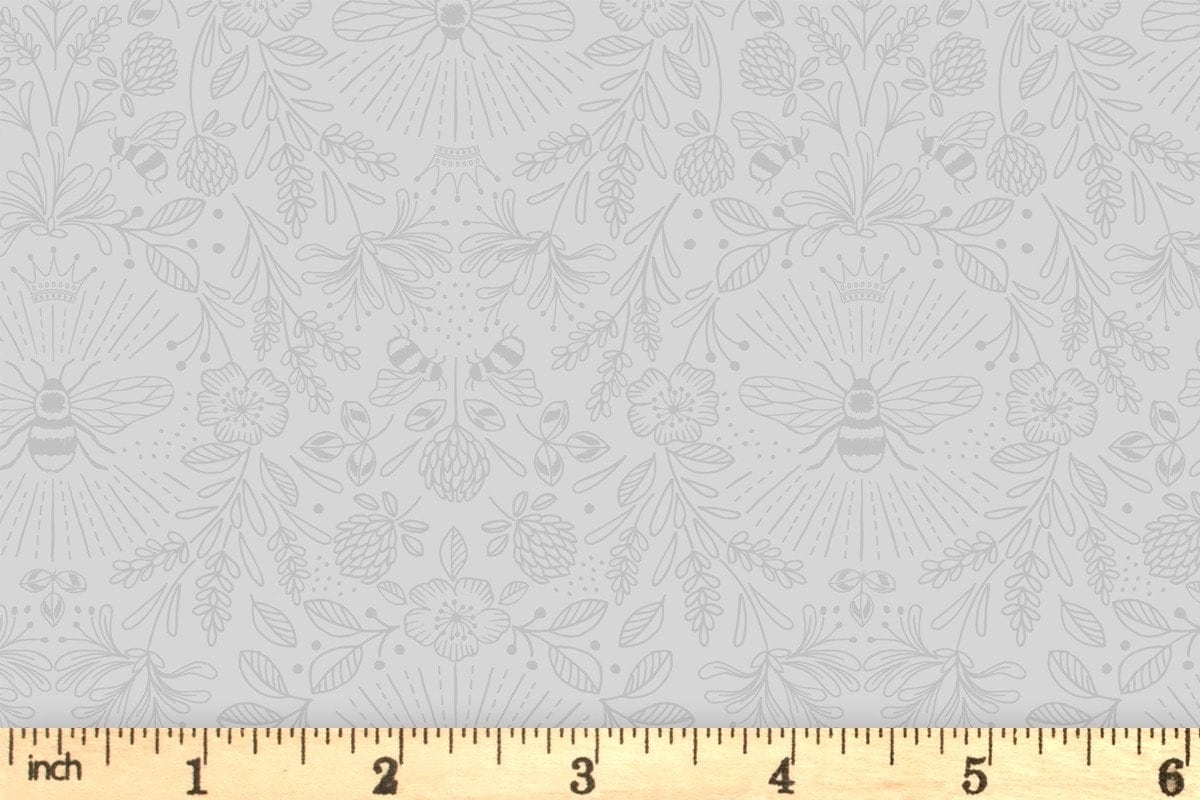 LAST BOLT! Lewis & Irene Tiny Tonals Fabric Collection Queen Bee Grey on Grey Premium 100% Cotton Quilt Shop Quality Fabrics